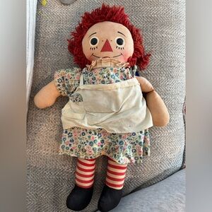 Vintage 1970s Raggedy Ann Doll - 15" Knickerbocker w/ "I Love You" Heart